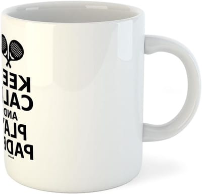 Padel Mok - Keramische Beker - Koffie Drinken - Uniek Padel Design - 325 ml - Wit