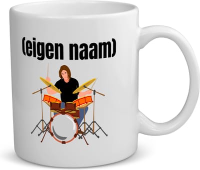 Akyol - drummer met drumstel met eigen naam koffiemok - theemok - Drummen - muziek liefhebbers - drummers - drumstel - verjaardag - cadeau - kado - 350 ML inhoud