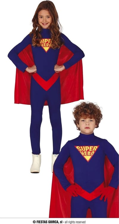 Fiestas Guirca - Superhero met rode cape 3-4 jaar - Carnavalskleding - Carnaval - carnavalskleding 2027 - Carnaval kostuum
