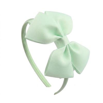 Mintgroen haarband dames met grote strik – elegante satijn look haar accessoire – klassiek haarband met strik voor feest, school of dagelijks gebruik