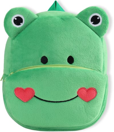 BoefieBoef Kinder Rugzak Kikker - Rugtas Peuter & Kleuter - Schooltas, Boekentas, Gymtas & Logeertas - Dierendesign (0-5 jaar) - Lichtgewicht, Wasbaar & Duurzaam - Jongens en Meisjes - Perfect Cadeau Verjaardag, Feestdagen & Opvang - Groen - Dieren