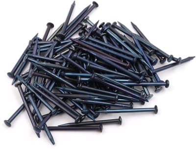 Dailygoody - Stalen pennen - 100 stuks - 2,0 x 23 mm - Blauw - Nagels voor plinten - Geschikt voor DIY-projecten - Stalen spijkers