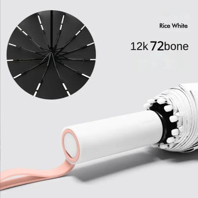 Winddichte Sterke Automatische Opvouwbare Paraplu 72 Versterkte Glasvezel Ribben, UV 50+ Zon- & Regenbescherming Paraplu's voor Mannen Vrouwen black