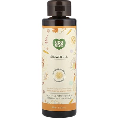 Eco Love, Gel Douche, Carotte, Potiron et Patate Douce, 17,6 fl oz (500ml) white