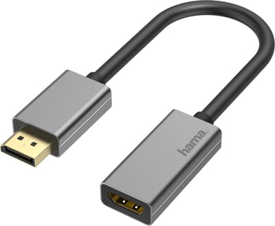 Hama Video-adapter DisplayPort-stekker - HDMI™-aansluiting Ultra-HD 4K@60Hz Alu
