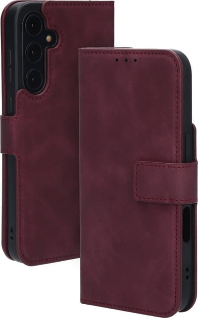 Mobiparts hoesje geschikt voor Samsung Galaxy A35 5G - Wallet/Boekhoesje - Eco Leer - Magneet Sluiting - Opberg vakken - Paars Rood