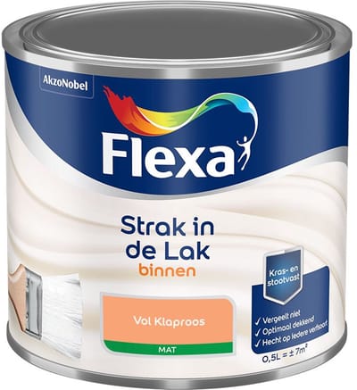 Flexa - Strak In De Lak Binnenlak Mat - Vol Klaproos - Mengverf - 500 Ml