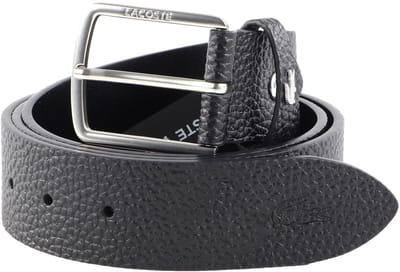 LACOSTE Leren Riem Casual Belt W90 Noir Zwart