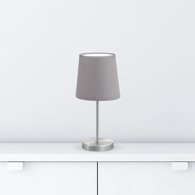B.K.Licht - Klassieke Tafellamp - grijze bedlamp - woonkamer lamp - E14 fitting - h.: 30.8 cm - grijz