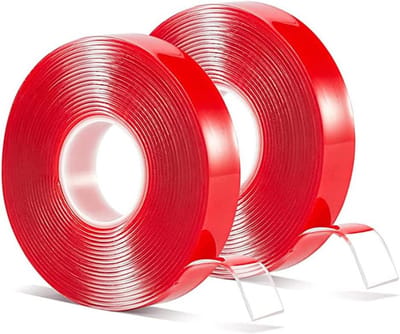 3 meter dubbelzijdig plakband - transparant - multifunctioneel - wasbaar - afneembaar - zelfklevend - auto - led - muur - huis - kantoor - 2 stuks