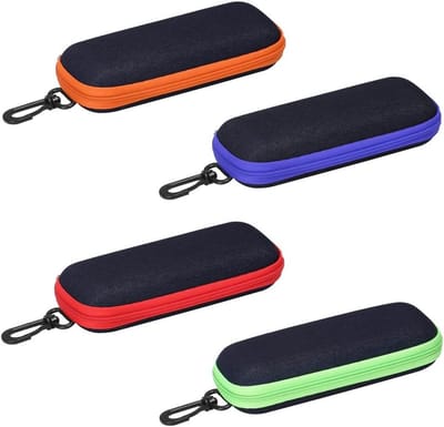 Set van 4 Zachte Brilhoezen, Waterdichte Brilbescherming, Draagbare Hardcase voor Brillen, Ideaal voor Reizen en Outdoor Activiteiten voor Volwassenen en Kinderen