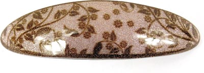 Patentspeld roze met gouden bloemen glitter