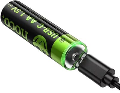 Hoco Oplaadbare AA Batterijen 3200mWh (2 Stuks) - Lithium-ion Battery USB-C Oplaadbaar - Inclusief Oplaadkabel