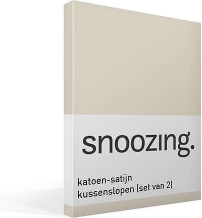Snoozing - Katoen-satijn - Kussenslopen - Set van 2 - 60x70 cm - Ivoor