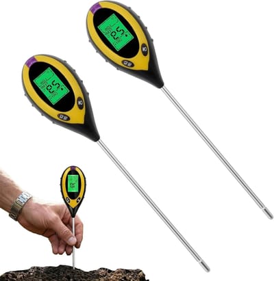 Vloermeter 4-in-1 voor pH, luchtvochtigheid, temperatuur en licht - Vochtmeter voor tuin, boerderij en binnenplanten, ideaal voor tuinieren en plantverzorging