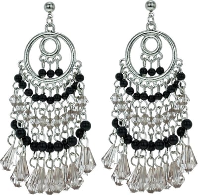 Behave - Oorhangers met zwarte kralen - retro avond look