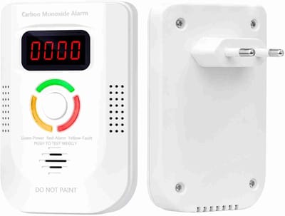 Koolmonoxidemelder - CO-melder Gasdetector - Veiligheid Thuis - Digitaal LED-display - 10x10x10 mm - Wit