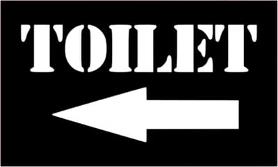 Djemzy - toilet bordje - wc bordje - toilet bordje met pijl naar links - 6 mm mdf - hout