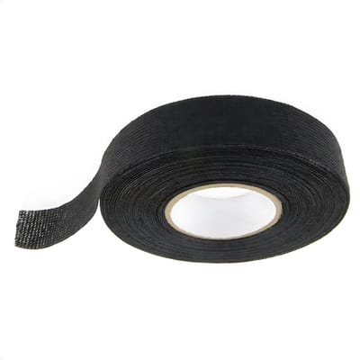Techidna® - Kabel Tape 25mm x 15m - Zwarte Isolatietape / Textieltape - Waterproof & Hittebestendig - Voor Kabelbundels, Auto, Elektronica, Hockeysticks & Rackets