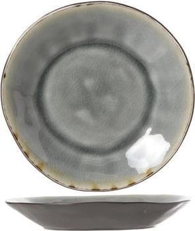 Cosy & Trendy Koffieschotel Laguna Blue Grey ø 15 cm – Perfecte Match voor Mok of Koffiekop – Steengoed met Glanzend Blauwe Afwerking – Vaatwasser- en Magnetronbestendig – Compact en Elegant