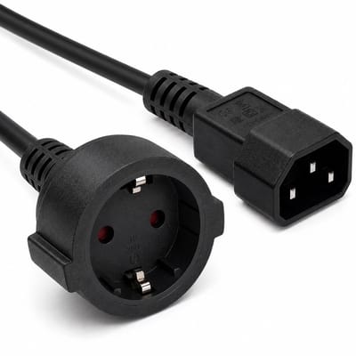 Allteq - C14 naar Schuko female apparaatsnoer - 0.5 meter - Zwart