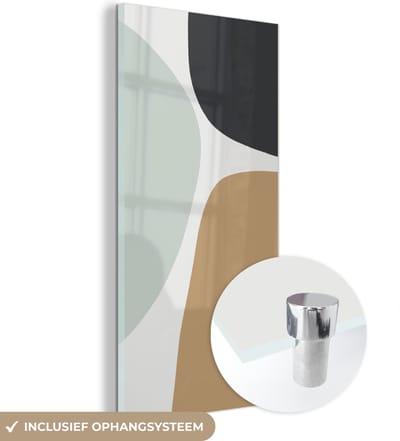 MuchoWow® Glasschilderij 60x120 cm - Schilderij acrylglas - Pastel - Minimalisme - Design - Foto op glas - Schilderijen