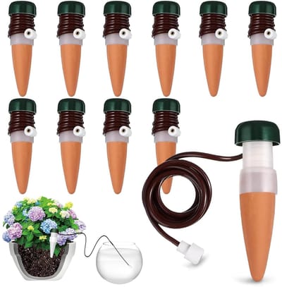 10 stuks Zelfbewateringssysteem - Waterdruppelaar voor Planten - Automatische Druppelirrigatie - Voor Kamerplanten & Balkon - Keramische Druppelaar