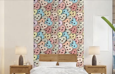 Behang - Fotobehang Hart - Patroon - Baby - Breedte 150 cm x hoogte 240 cm