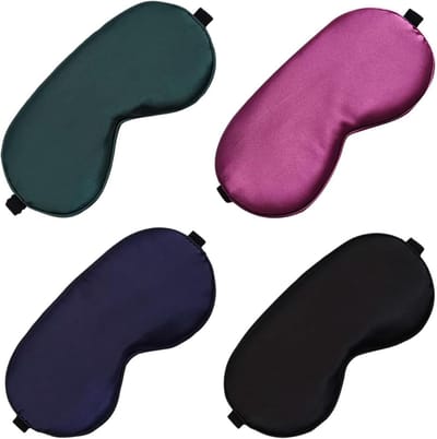 Zachte verduisterende slaapmaskers voor optimaal comfort, verstelbare riem, ideaal voor reizen en dutjes (4 kleuren)
