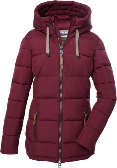 Killtec dames winterjas - padded winterjas dames - 39835 - donkerrood - maat 40