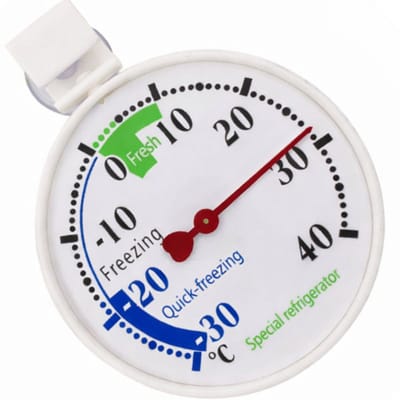 Koelkast vriezer thermometer - Diepvriesthermometer - Analoge koelkastthermometer - Universeel - Rond - Wit - LOUZIR