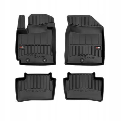 FROGUM PROLINE 3D Set - Rubberen Automatten + Kofferbakmat - Geschikt voor HYUNDAI i10 II Hatchback (2013-2019) - Zwart