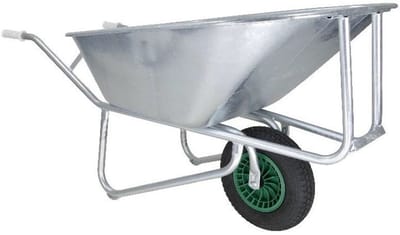Fort Kruiwagen 230 liter met verzinkte stalen bak en 4-ply luchtband