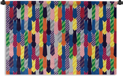 Wandkleed - Wanddoek - Stropdas - Regenboog - Patronen - 90x60 cm - Wandtapijt