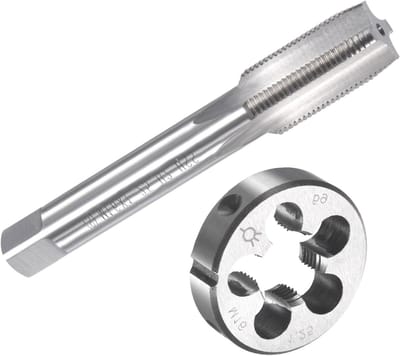 Threaded taps and die set, M16 x 1.25, quick twist steel thread, machine screws, threaded drill and round dies - ShopVlot