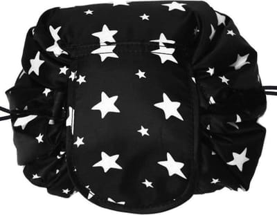 Fako Fashion - Magic Travel Pouch - Cosmetic Opberg Tas - Make-up Opbergsysteem - Make-up Toilettas - Reistas - Make Up Cosmetica Accessoires Organiser - Handige Toilettas - Sterren Zwart
