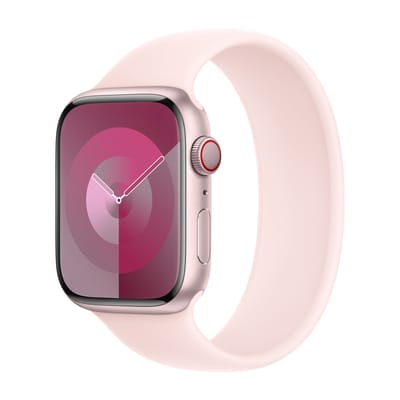 Apple Siliconen solobandje voor de Apple Watch | 38/40/41/42 mm - Maat 1 - Light Pink