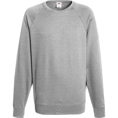 Fruit Of The Loom Heren Lichtgewicht Raglan Sweatshirt (240 GSM) (Heather Grijs)