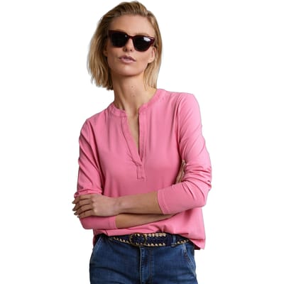 River Woods Pink V-neck T-shirt Long Sleeves Size: XS | Long-Sleeved Tops Outlet | Dames | Roze