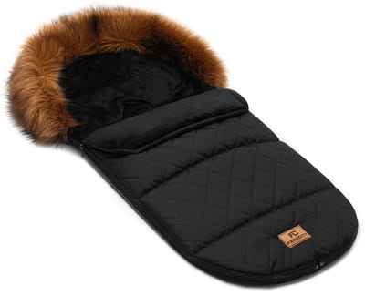 FEROCITY - Slaapzak voor kinderen Winter 85 cm voor een kinderwagen - Gewatteerd - Wol - Zwarte Gequilte