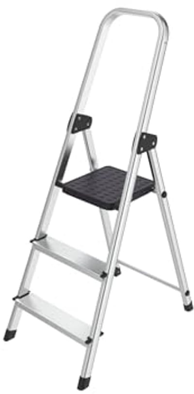 Aluminium Trapladder 3 Treden - Antislip Loopvlakken en Veilig Vergrendelingsmechanisme