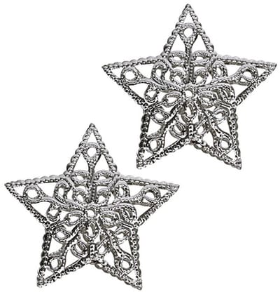 Ster van metaal zilver 6cm 20 st, 20 Stück