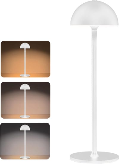 ibettertec - Nachttischlamp - Tafellamp Draadloos Dimbaar - LED tafellamp met accu - voor huis en tuin - eettafel - slaapkamer - werkkamer - balkon - Wit