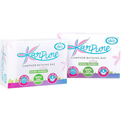 Cycle Karpure Kamfer Badzeep 125g Pak van 2 | Hydraterende Zeep, Siliconen Parabenen Vrij, Zachte Dagelijkse Huidverzorging white