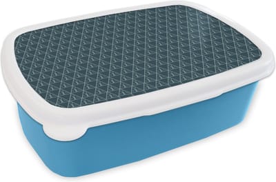 Broodtrommel Blauw - Lunchbox - Brooddoos - Design - Jongens - Driehoek - Kind - 18x12x6 cm - Kinderen - Jongen