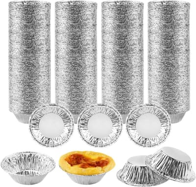 Tartelet Vormpjes - Mini Taartvormen - Individuele Taarten Bakken - Voedselveilig Aluminium - 7 x 4 x 2.5 cm