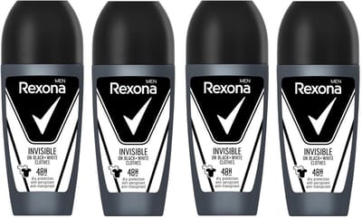 Rexona Deo Roller Men - Invisible On Black & White Clothes - 4 x 50 ml