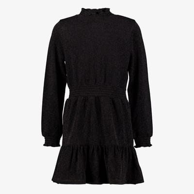 TwoDay meisjes jurk met glitters zwart - Maat 110/116