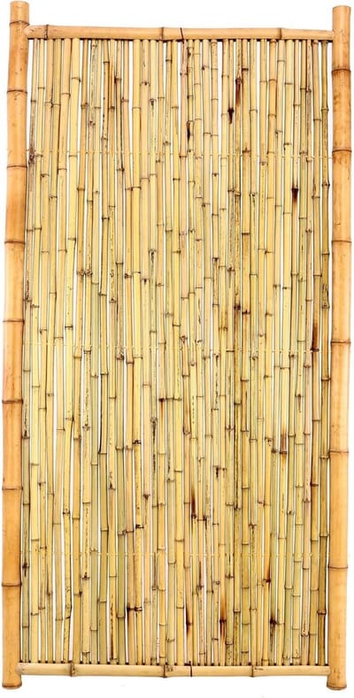 bambus-discount.com Bamboeselement Ten New Line2 180x90cm gesloten, vulling en frame van natuurlijke buizen zichtwering element