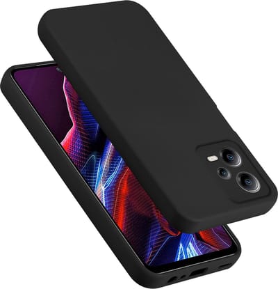 Cadorabo Hoesje geschikt voor Xiaomi Poco X5 5G in LIQUID ZWART - Beschermhoes gemaakt van flexibel TPU silicone Case Cover